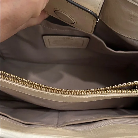 Coach Ivory Croc-Embossed Satchel - Picture 11 of 16